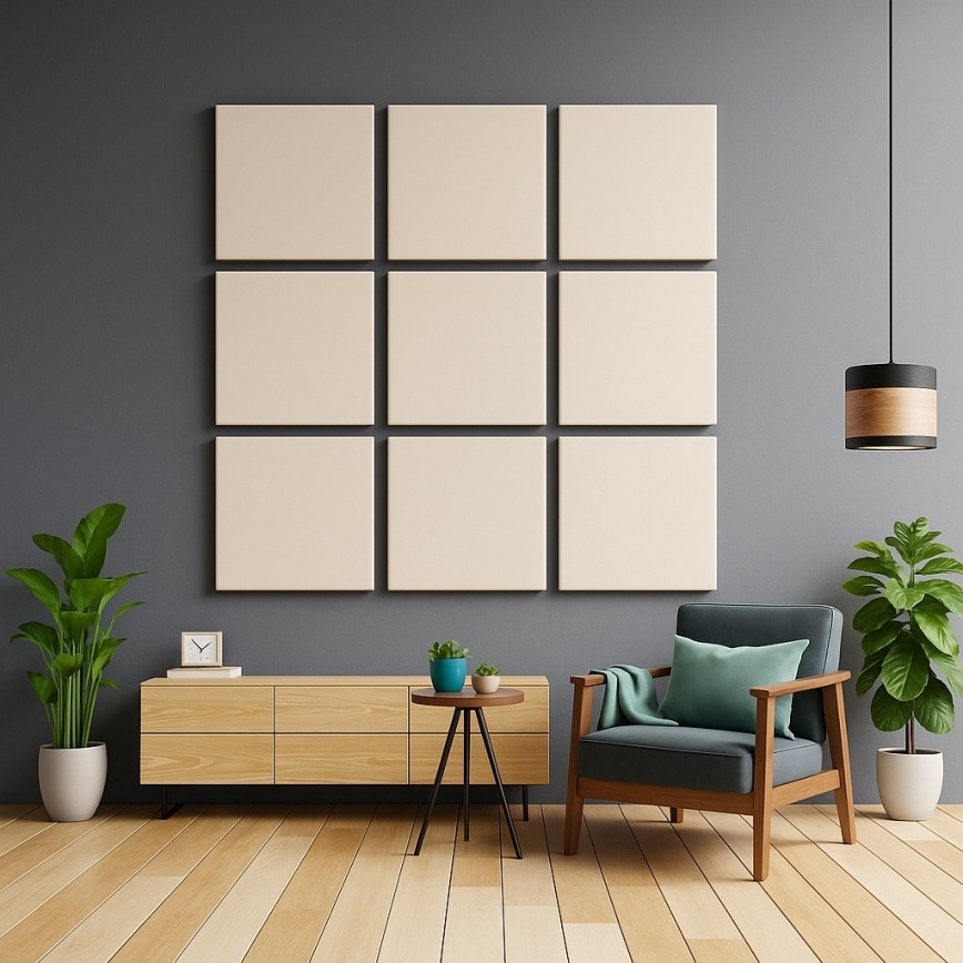Akustisk panel SILENCE 58x58 cm grädde