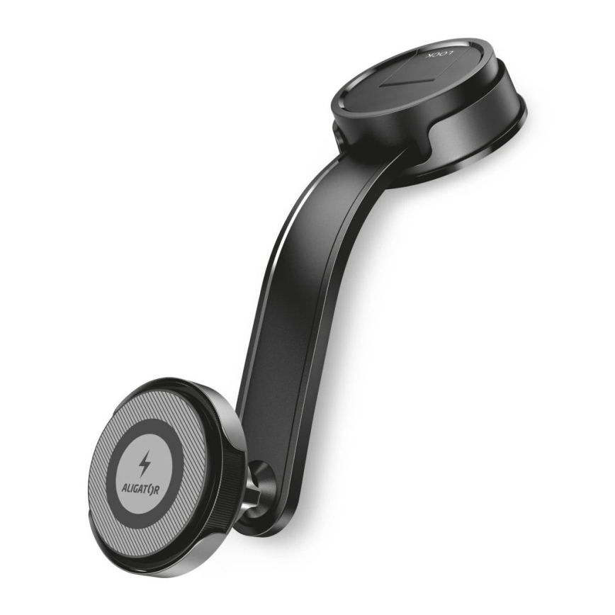 Aligator AMS07BK - Mobilhållare till bilen med flexibel MagSafe-arm, svart