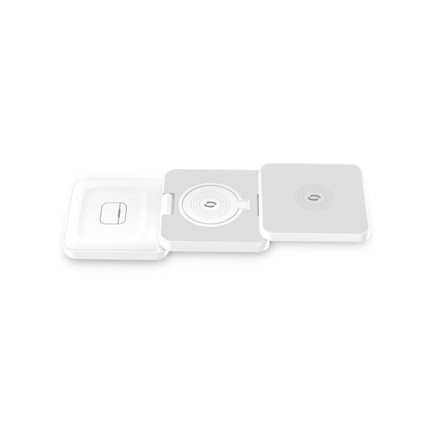 Aligator AMS09WT - Trådlös MagSafe 3-i-1 laddningsstation 15 W vit