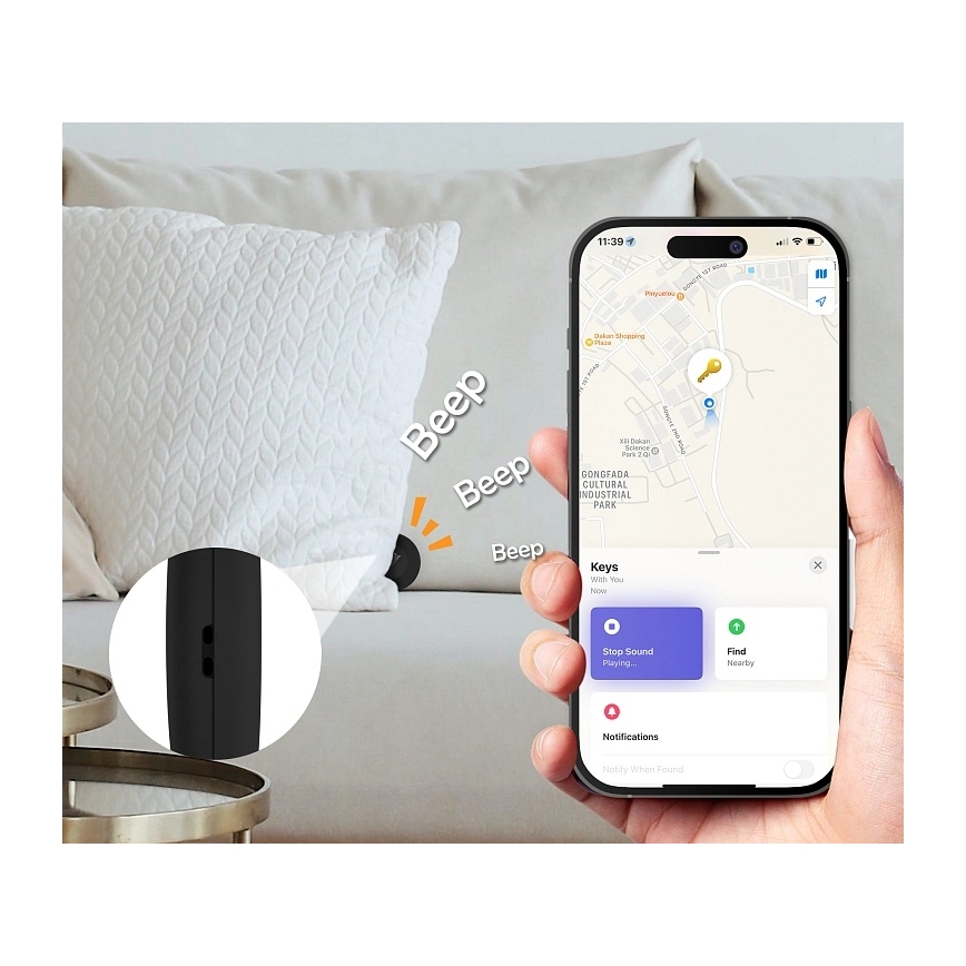 Aligator APD001 - Life Tag lokaliserare 1xCR2032 IP65 svart