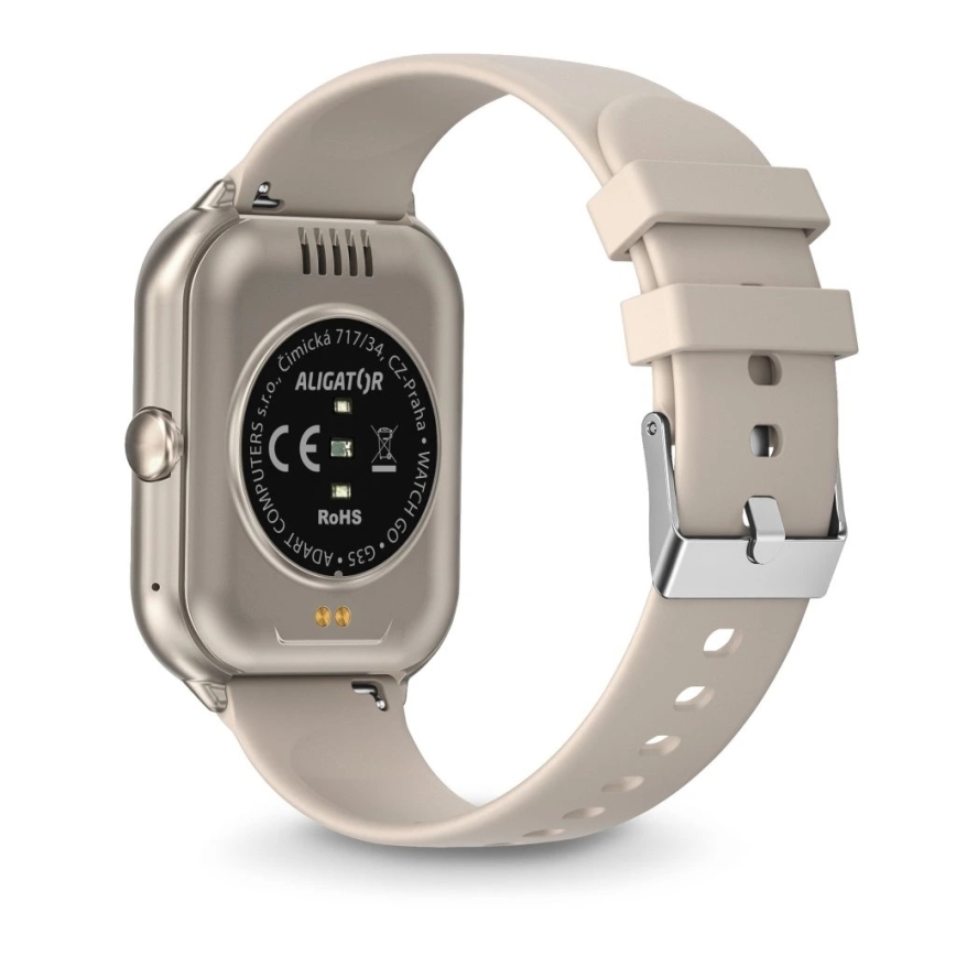 Aligator AW10SR - smartklocka Watch GO 220 mAh IP67 krämvit