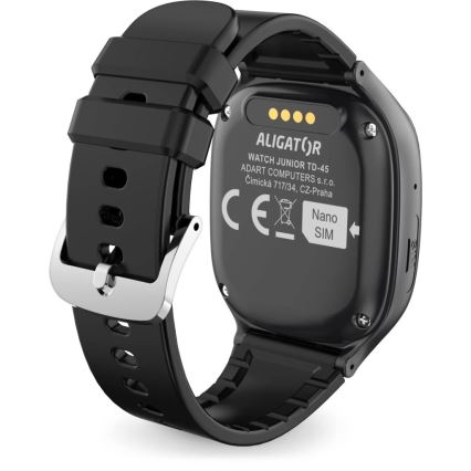 Aligator AW11BK - Smartklocka Watch Junior 2 450 mAh IP67 Wi-Fi svart