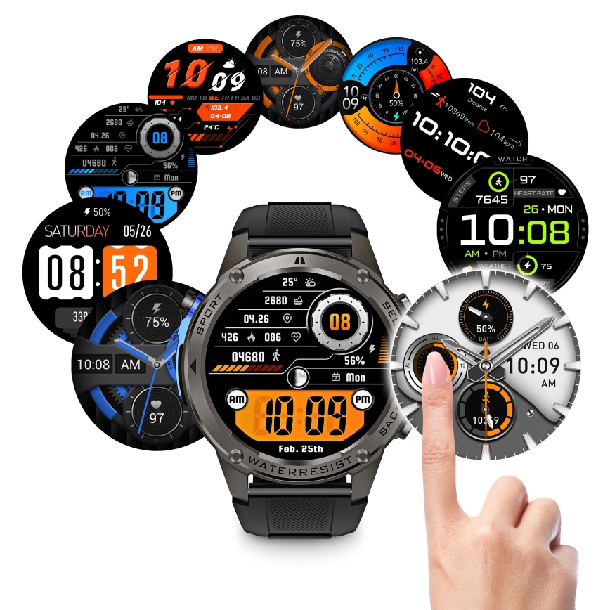 Aligator AW12BK - Smartklocka GPS 500 mAh IP69K svart