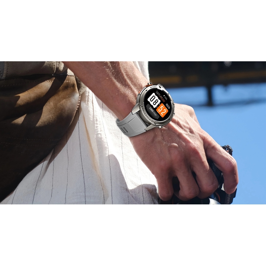 Aligator AW12SR - Smartklocka med GPS, 500 mAh, IP69K, silver
