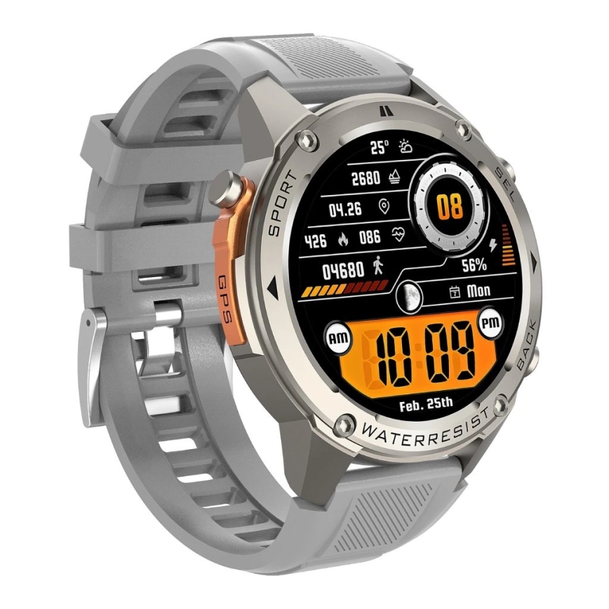 Aligator AW12SR - Smartklocka med GPS, 500 mAh, IP69K, silver