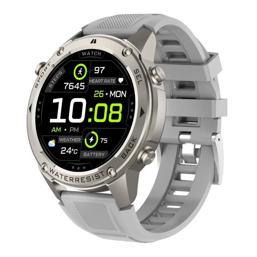 Aligator AW12SR - Smartklocka med GPS, 500 mAh, IP69K, silver