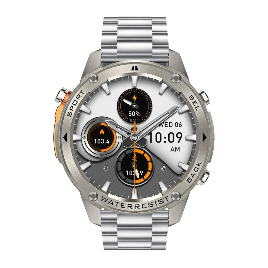 Aligator AW12SR - Smartklocka med GPS, 500 mAh, IP69K, silver