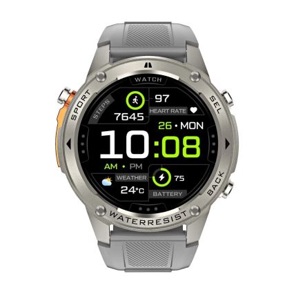Aligator AW12SR - Smartklocka med GPS, 500 mAh, IP69K, silver