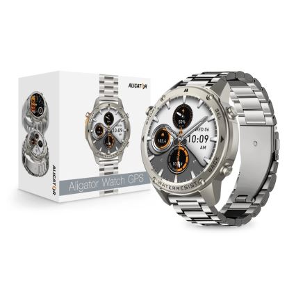 Aligator AW12SR - Smartklocka med GPS, 500 mAh, IP69K, silver