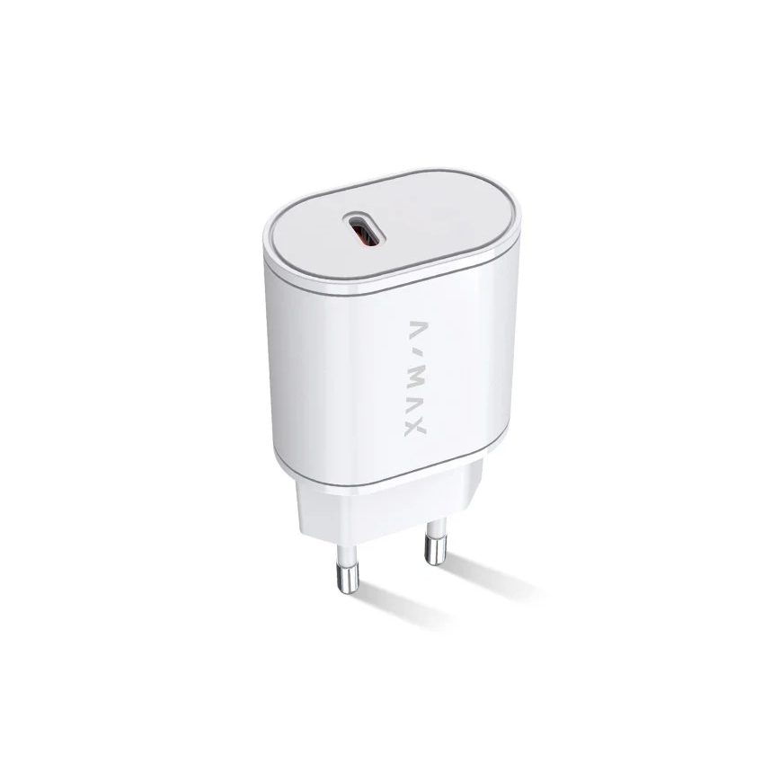 Aligator AX0001V - A-MAX snabbladdningsadapter med Power Delivery 20W, USB-C, vit