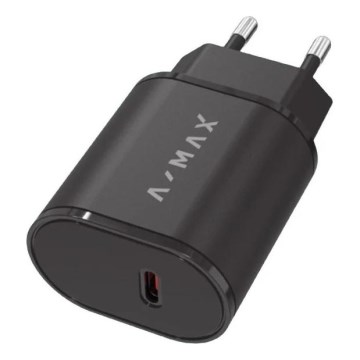 Aligator AX0002V - Snabbladdningsadapter A-MAX Power Delivery 20W USB-C svart