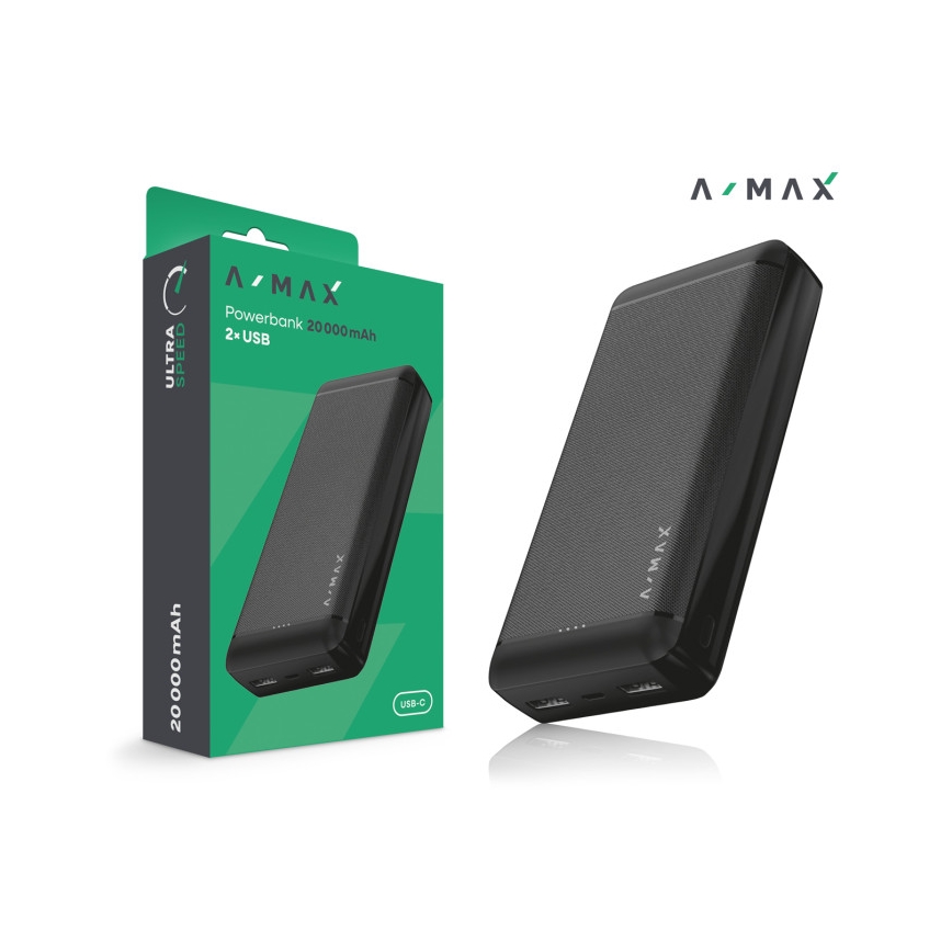 Aligator AX0003 - Powerbank A-MAX 10000 mAh 3,7V svart