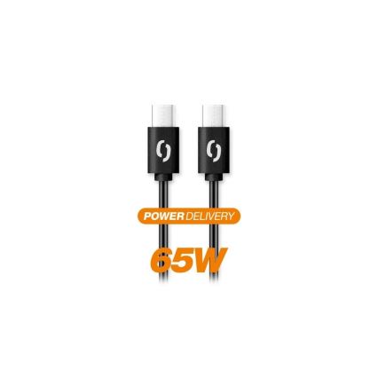 Aligator DATKP48 - USB-kabel USB-C till USB-C, 65 W Power Delivery, 1,5 m, svart