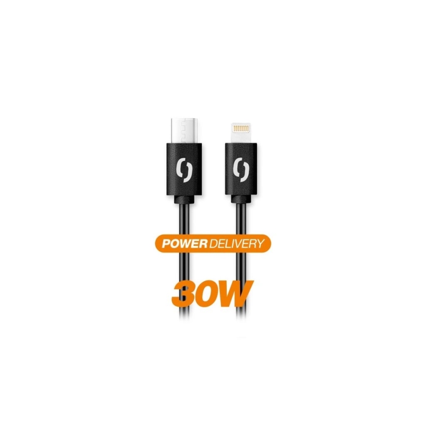 Aligator DATKP50 - USB-kabel USB-C / Lightning 30 W Power Delivery 1,5 m svart