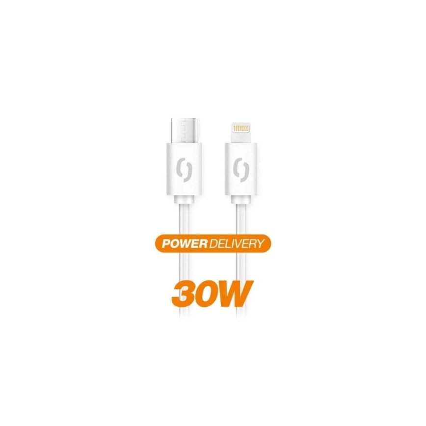 Aligator DATKP51 - USB-kabel USB-C / Lightning 30 W Power Delivery 1,5 m vit