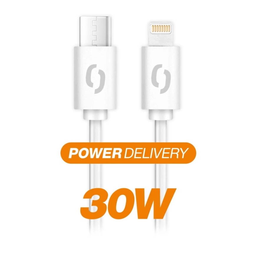 Aligator DATKP57 - USB-kabel USB-C / Lightning 30 W Power Delivery 0,5 m vit