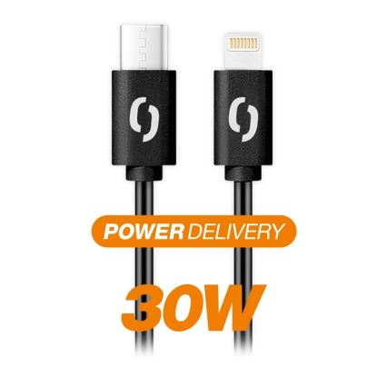 Aligator DATKP60 - USB kabel USB-C / Lightning 30W Power Delivery 2,5m svart