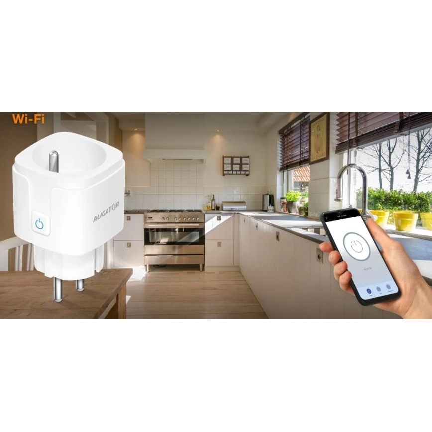 Aligator WAL001 - Smart uttag 3680W/230V/Typ E/16A Wi-Fi Tuya
