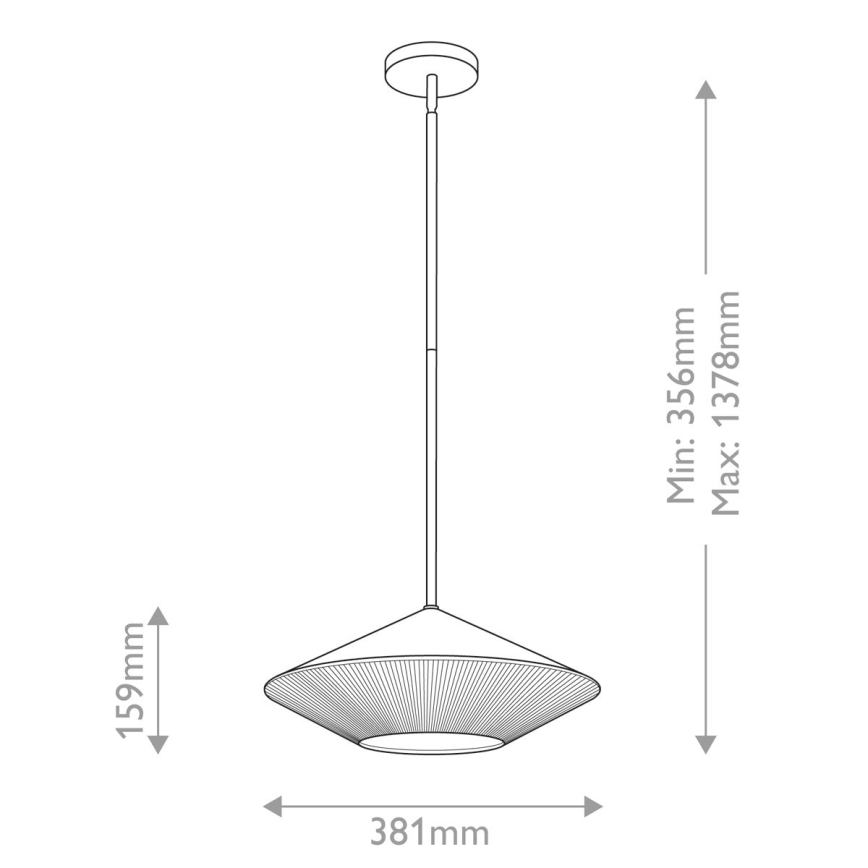 Alora Mood - Pendelkrona DAPHNE 1xE27/60W/230V diameter 38,1 cm svart