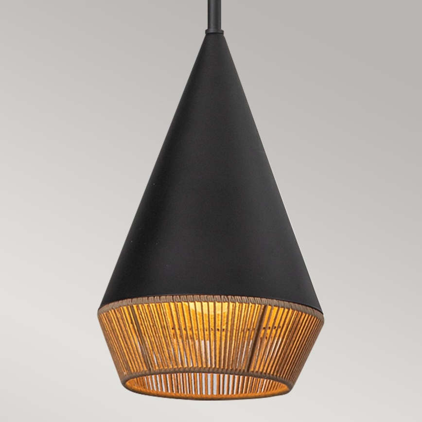 Alora Mood - Takpendel på stång DAPHNE 1xE27/60W/230V Ø 18,1 cm svart/brun