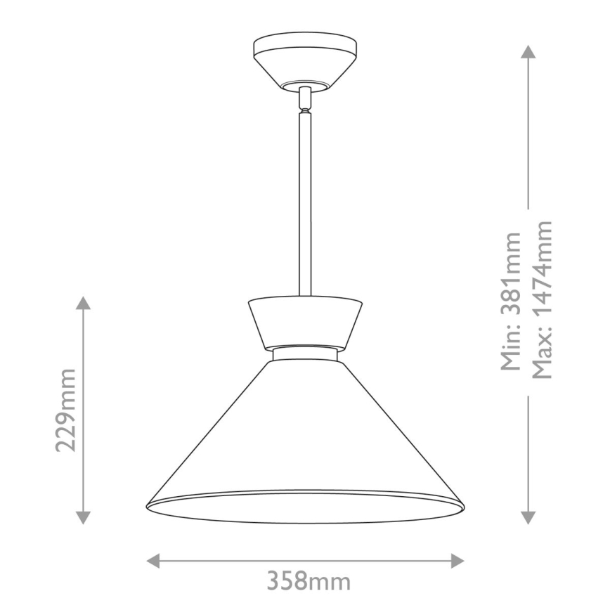 Alora Mood - Taklampa med stång HALSTON 1xE27/60W/230V guld