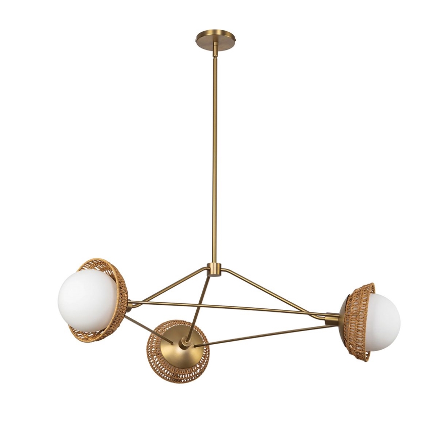 Alora Mood - Taklampa med stång PERTH 3xE14/40W/230V, guldfärgad