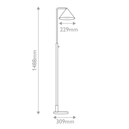 Alora Mood - Golvlampa REMYCK 1xE27/60W/230V guldfärgad
