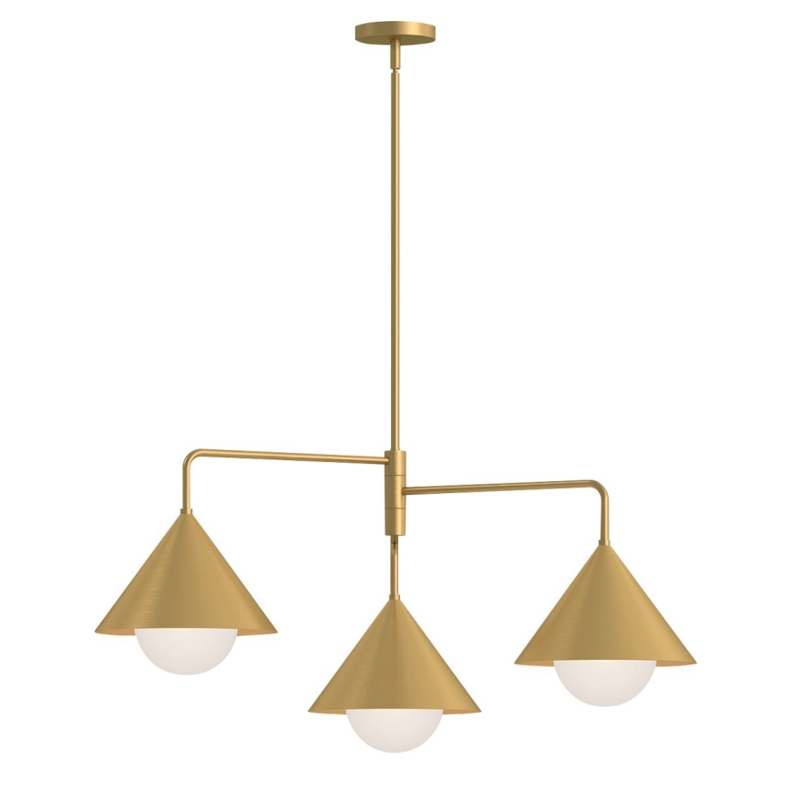 Alora Mood - Stångmonterad taklampa REMYCK 3xE27/60W/230V guldfärgad