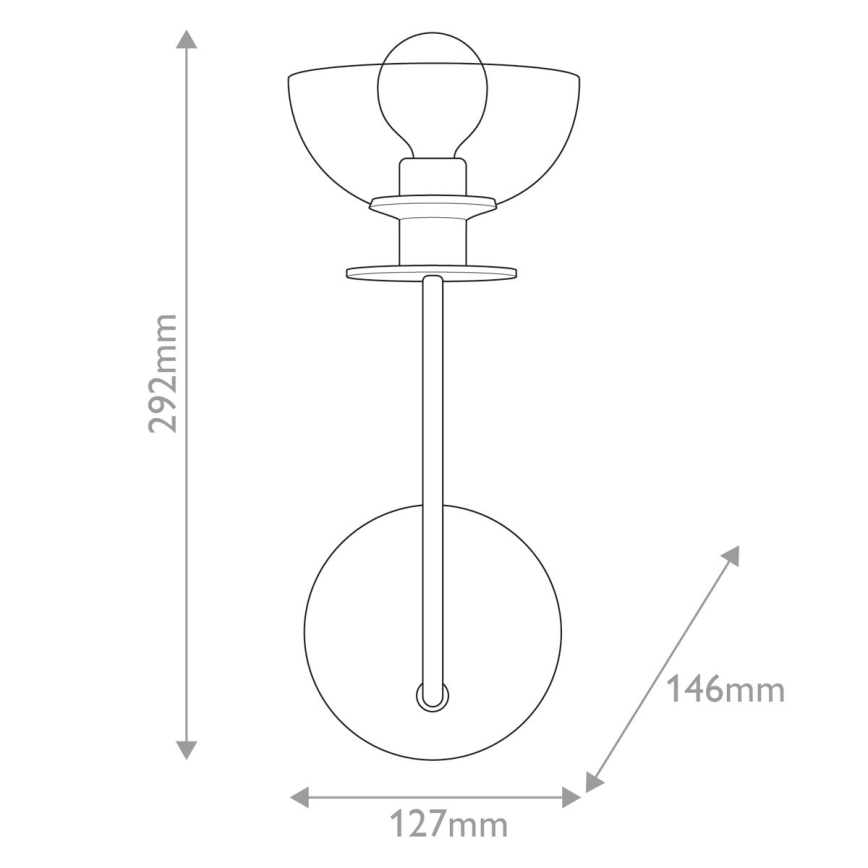 Alora Mood - Vägglampa SYLVIA 1xE14/40W/230V svart