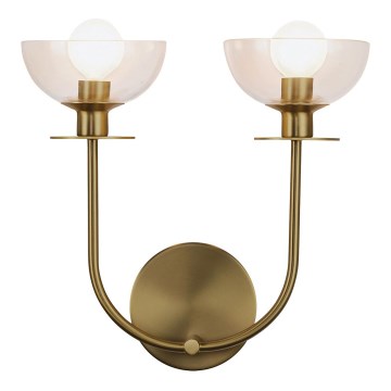 Alora Mood ALM-SYLVIA-2WB-BG-CL - Vägglampa SYLVIA 2xE14/40W/230V i guld