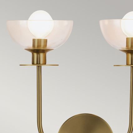 Alora Mood ALM-SYLVIA-2WB-BG-CL - Vägglampa SYLVIA 2xE14/40W/230V i guld