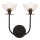 Alora Mood ALM-SYLVIA-2WB-BK-CL - Vägglampa SYLVIA 2xE14/40W/230V svart