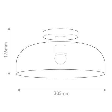 Alora Mood ALM-SYLVIA-SF-BK-CL - Taklampa SYLVIA 1xE27/60W/230V svart