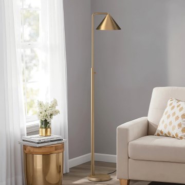 Alora Mood - Golvlampa REMYCK 1xE27/60W/230V guldfärgad