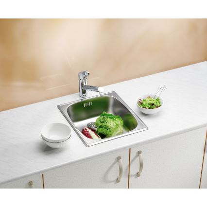 ALVEUS 1082195 - Diskho för kök BASIC 44x38 cm matt stål/satin, stort utlopp