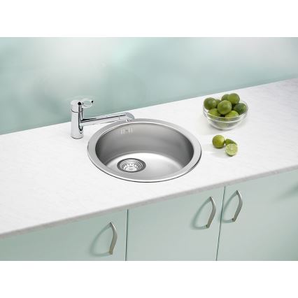 ALVEUS 1084837 - Diskho för kök FORM diameter 45 cm matt stål/satin, stort utlopp