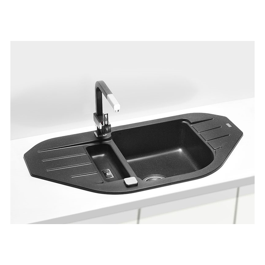 ALVEUS 1090940 - Diskho för kök NIAGARA 90x50 cm granit/svart