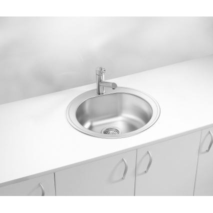 ALVEUS 1116756 - Diskho för kök FORM diameter 51 cm matt stål/satin, djup 18,5 cm