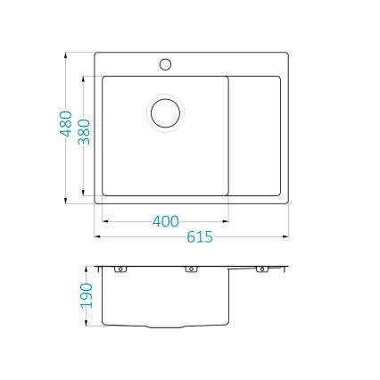 ALVEUS 1124383 - Diskho för kök QUARTO 61,5x48 cm satin
