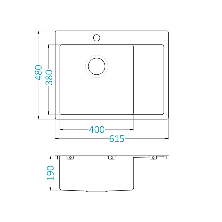 ALVEUS 1124383 - Diskho för kök QUARTO 61,5x48 cm satin