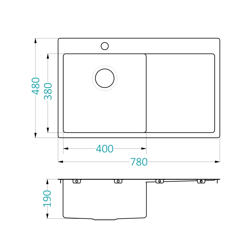 ALVEUS 1124384 - Diskho för kök QUARTO 78x48 cm satin