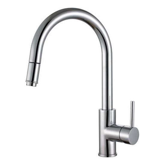 ALVEUS 1129021 - Tvättställsblandare med utdragbar spruta DELOS 38 cm skinande krom