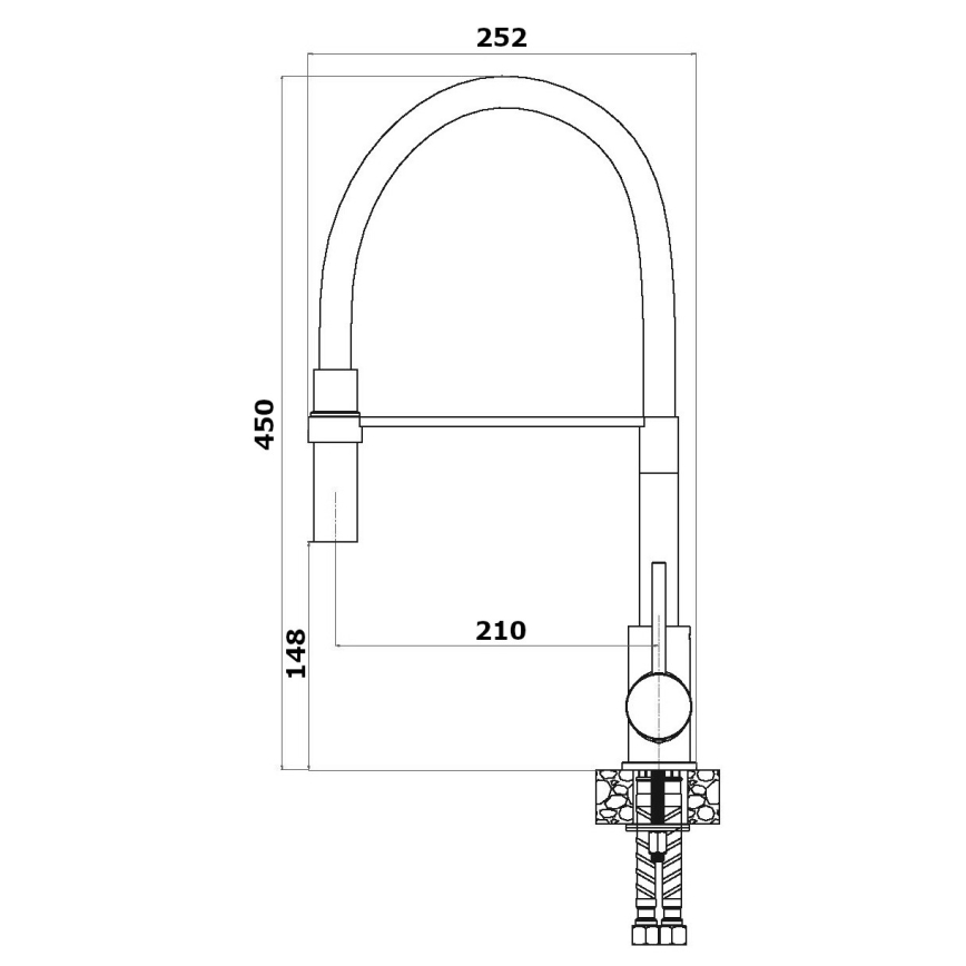 ALVEUS 1129024 - Vaskkran med flexibel arm ELIA 45 cm skinande krom/svart