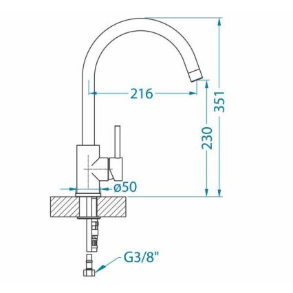 ALVEUS 1129028 - Vaskkran ELZA 35,1 cm borstad stål