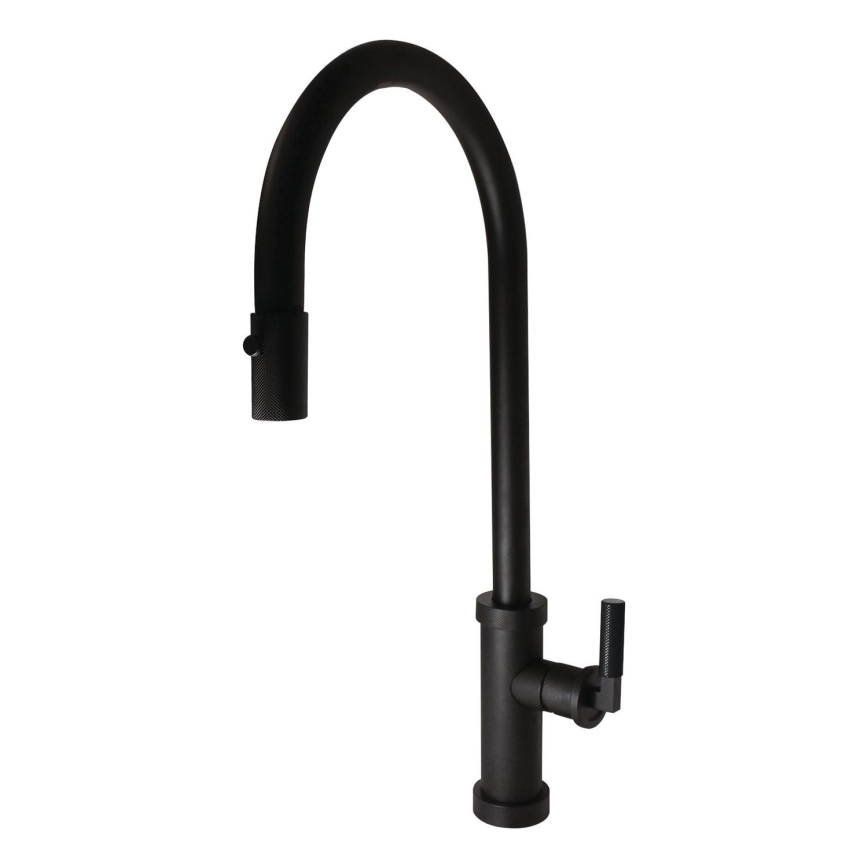 ALVEUS 1132179 - Tvättställsblandare med utdragbar spruta NERINA 46,8 cm svart