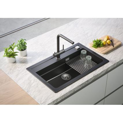 ALVEUS 1139808 - Vaskkran AGUILA 33,3 cm granit/svart
