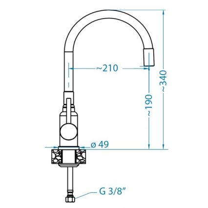 ALVEUS 1144427 - Vaskkran med flexibel arm MINTAS 34 cm skinande krom/svart