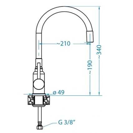 ALVEUS 1144433 - Vaskkran med flexibel arm MINTAS 34 cm matt svart