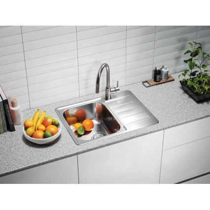 ALVEUS 1144603 - Diskho för kök LINE 61,5x50 cm matt stål/satin, utan lyftventil