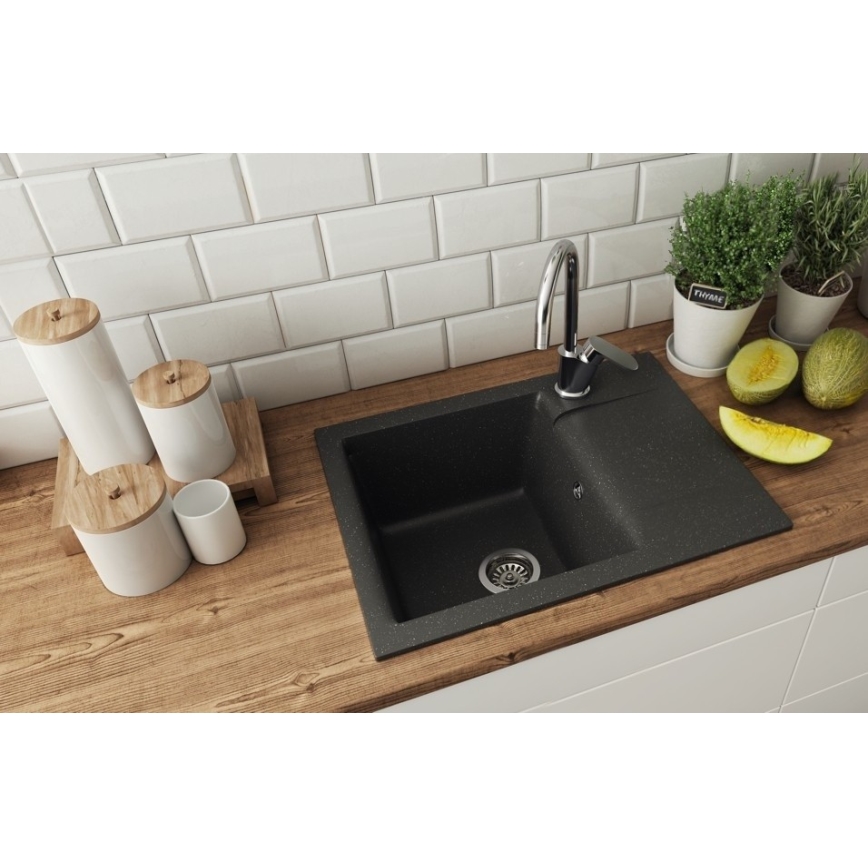 ALVEUS 1149116 - Diskho för kök GEM 59x50 cm granit/svart